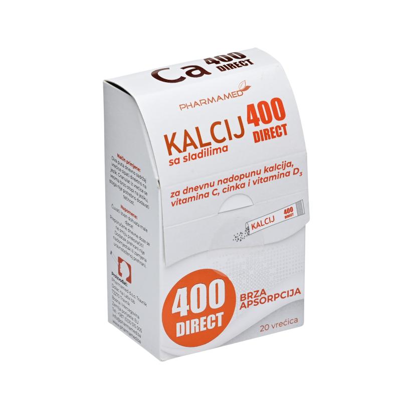 Kalcij 400 DIRECT a 20 vrećica Pharmamed; 1+1 gratis