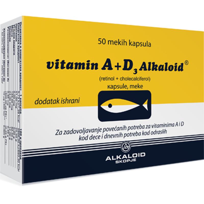 Alkaloid Vitamin A + D3 kapsule a50