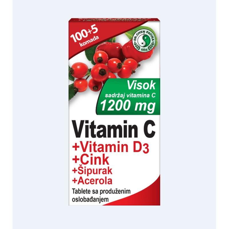 Dr. Chen Patika Vitamin C 1200 mg + D3 + Cink + Acerola tablete a105