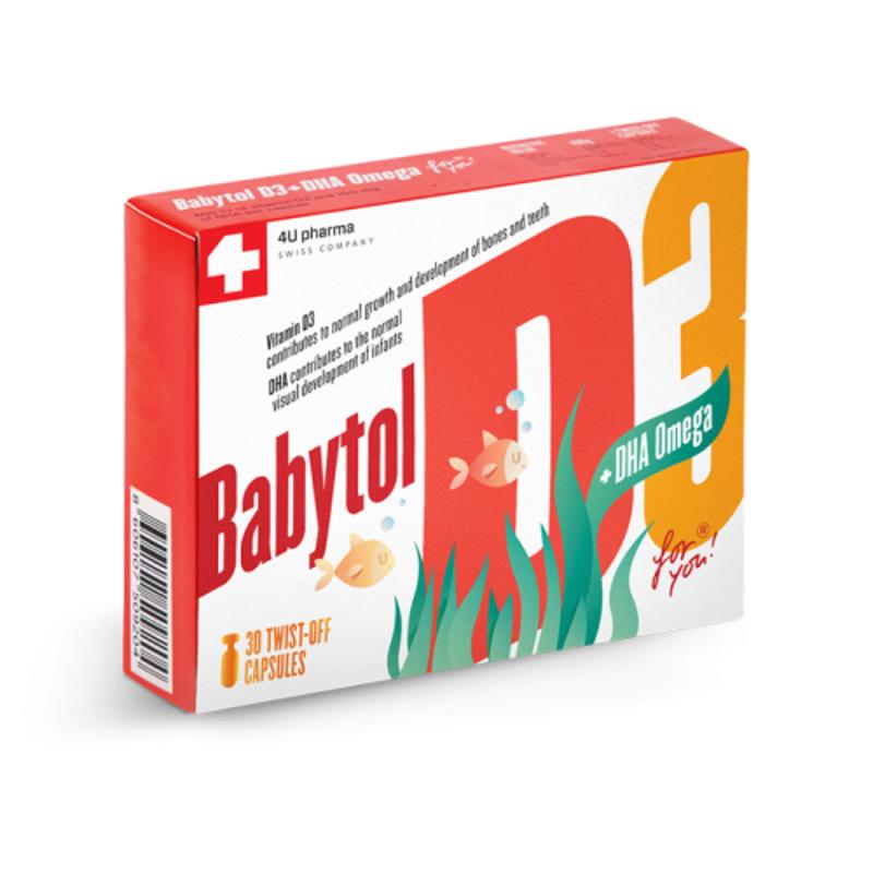 4U pharma Babytol D3 + DHA omega kapsule a30