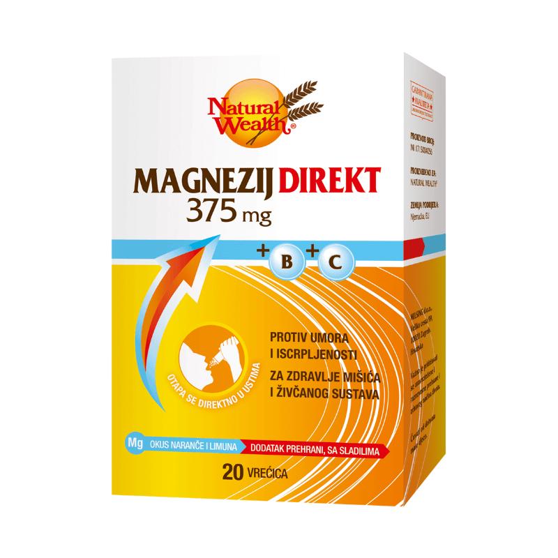 Natural Wealth Magnezij Direkt 375 mg +B+C a20