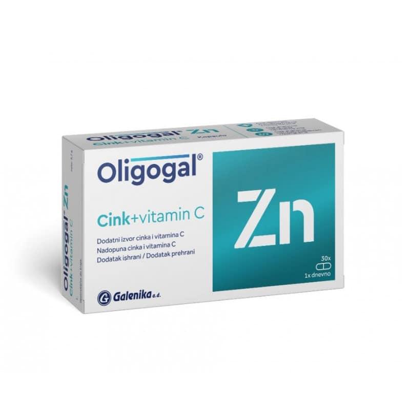 Oligogal Zn Cink + Vitamin C 30 kapsula