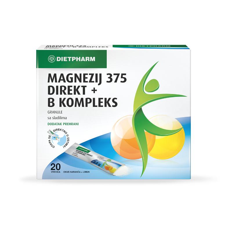 Dietpharm Magnezij 375 Direkt + B kompleks granule