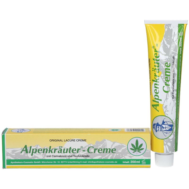 Krema sa alpskom travom+vražija kandža i ulje kanabisa 200 ml