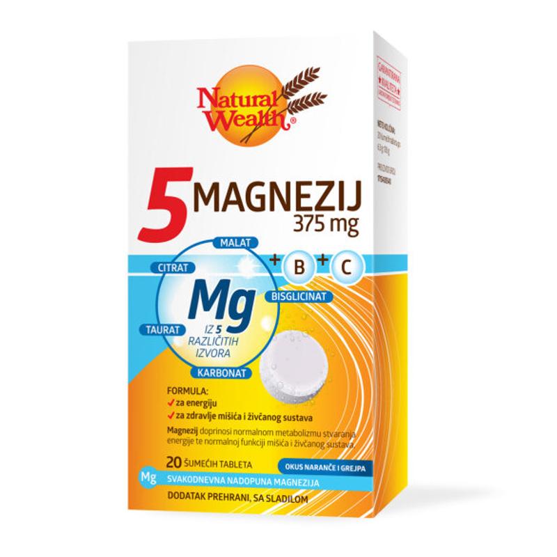 NW magnezij 5 oblika 375 MG+B+C EFF A20