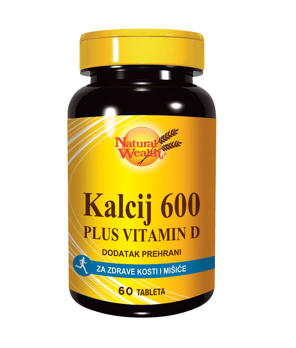 Natural Wealth Kalcij 600 + vitamin D tablete a60
